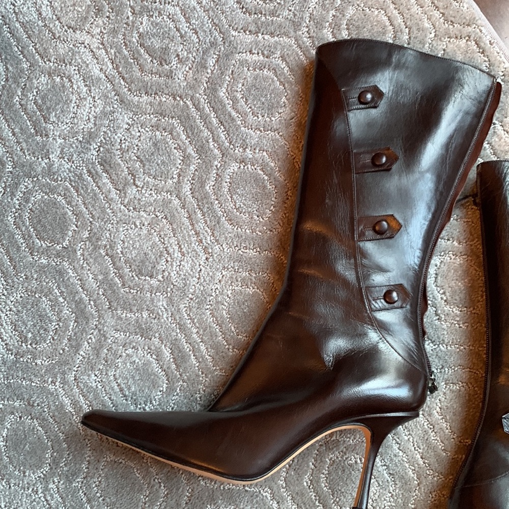 Jimmy Choo brown leather boots size 40.5
